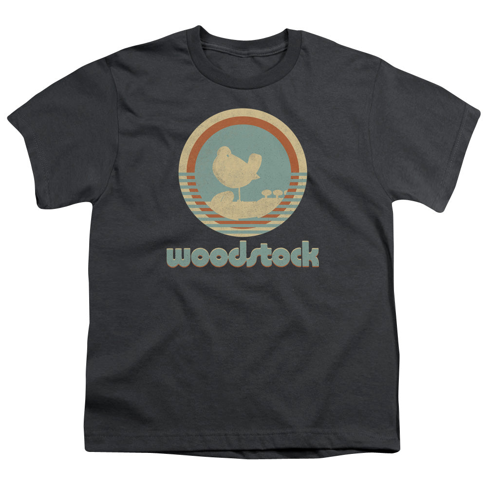 Woodstock Bird Circle Kids Youth T Shirt Charcoal