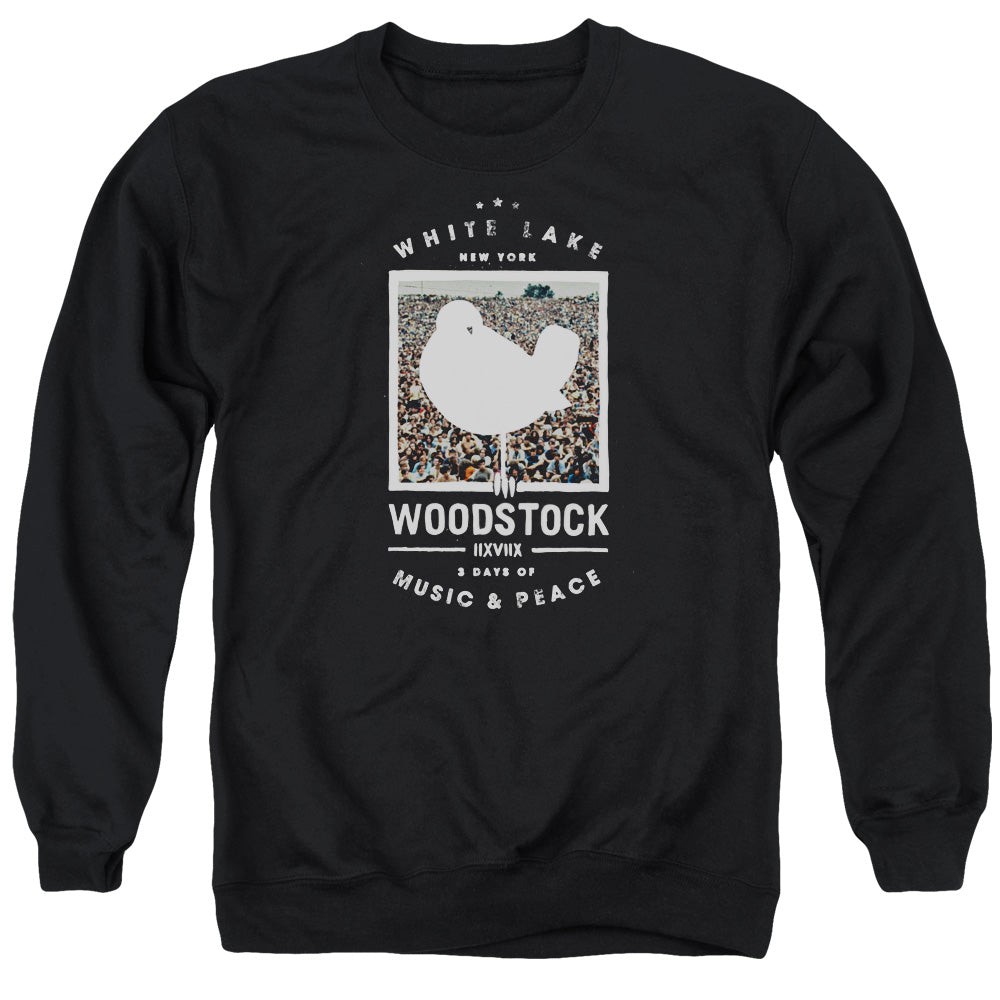 Woodstock Birds Eye View Mens Crewneck Sweatshirt Black