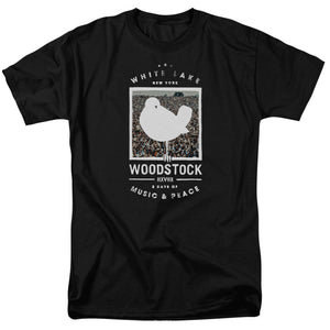 Woodstock Birds Eye View Mens T Shirt Black