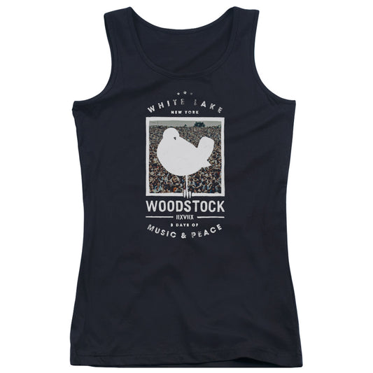 Woodstock Birds Eye View Womens Tank Top Shirt Black