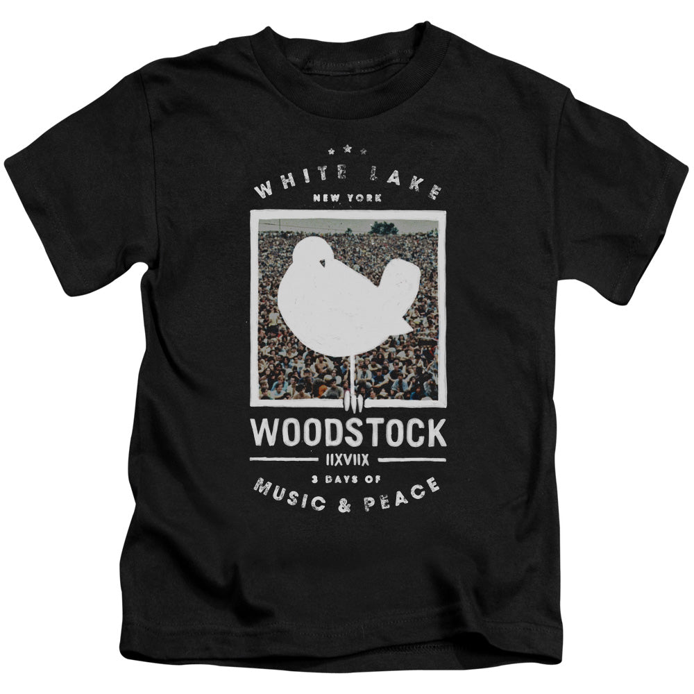 Woodstock Birds Eye View Juvenile Kids Youth T Shirt Black