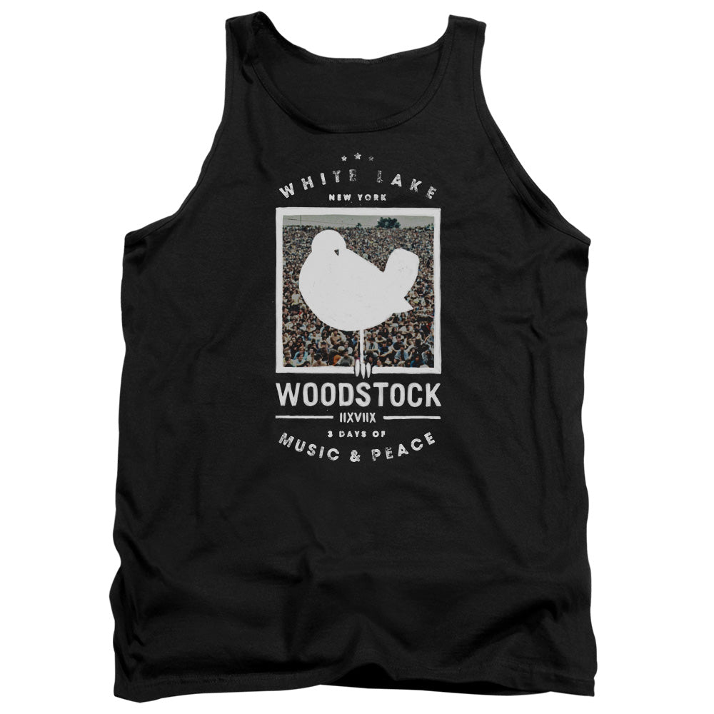 Woodstock Birds Eye View Mens Tank Top Shirt Black