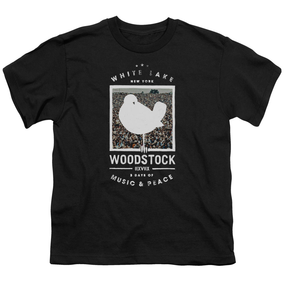 Woodstock Birds Eye View Kids Youth T Shirt Black