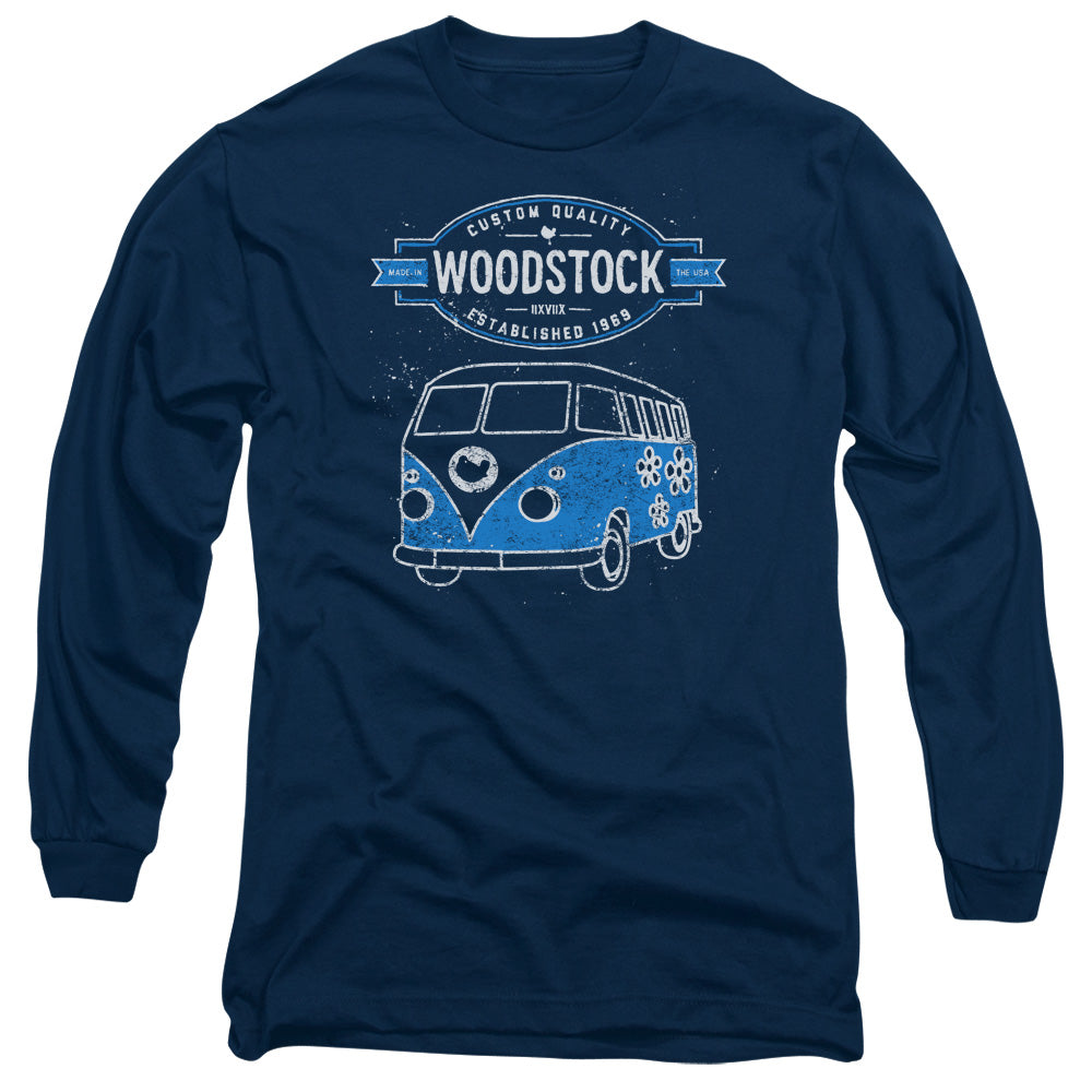 Woodstock Van Mens Long Sleeve Shirt Navy Blue