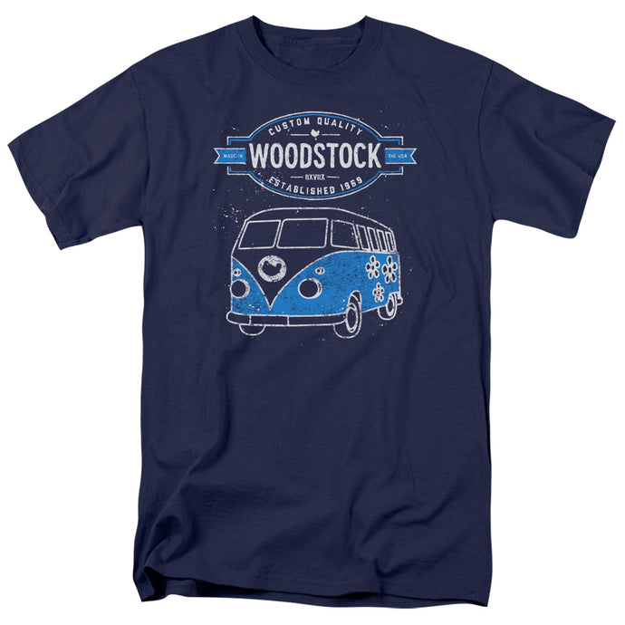Woodstock Van Mens T Shirt Navy Blue