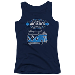 Woodstock Van Womens Tank Top Shirt Navy Blue