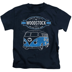 Woodstock Van Juvenile Kids Youth T Shirt Navy Blue