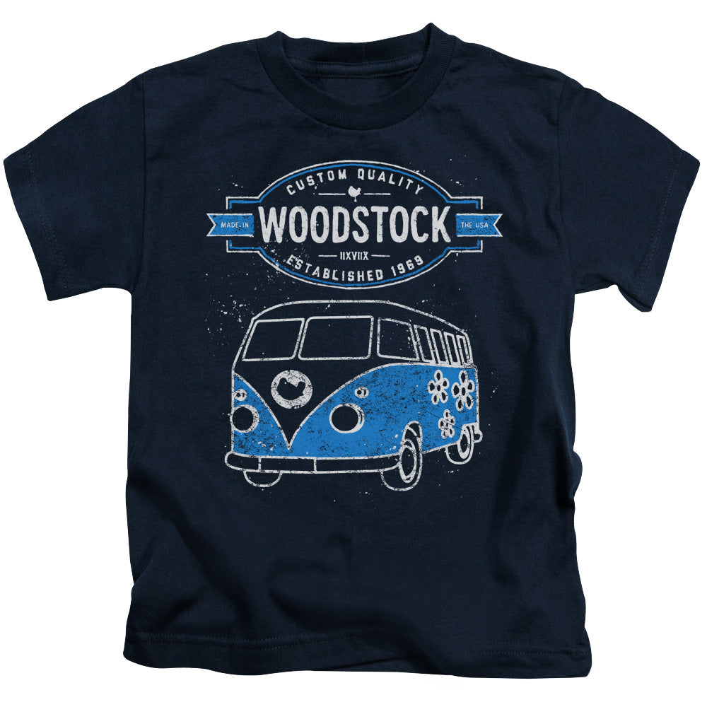 Woodstock Van Juvenile Kids Youth T Shirt Navy Blue