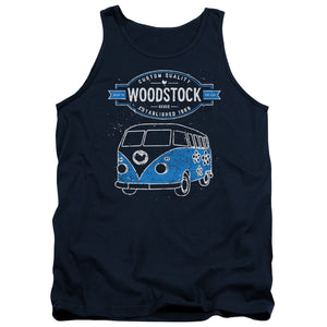 Woodstock Van Mens Tank Top Shirt Navy Blue