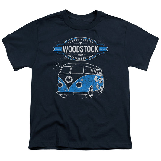 Woodstock Van Kids Youth T Shirt Navy Blue