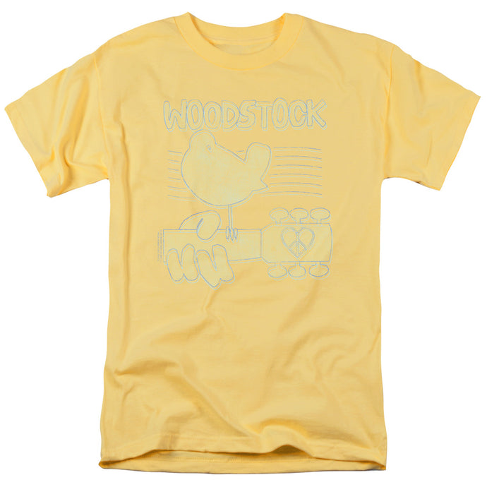 Woodstock Liney Logo Mens T Shirt Yellow