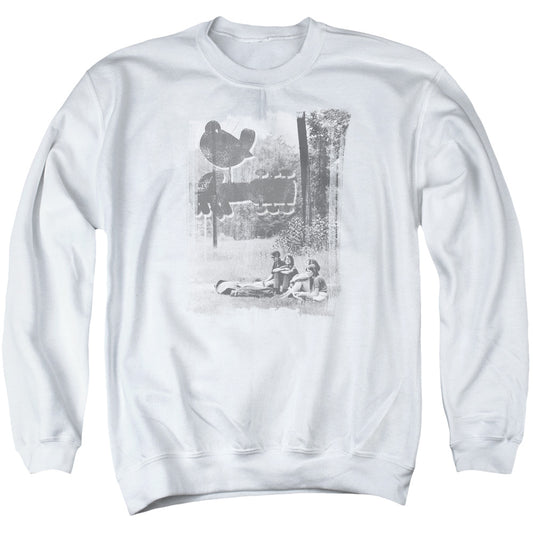 Woodstock Hippies In A Field Mens Crewneck Sweatshirt White