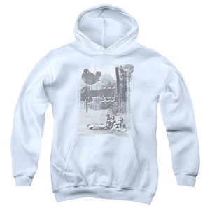 Woodstock Hippies In A Field Kids Youth Hoodie White