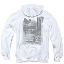 Load image into Gallery viewer, Woodstock Hippies In A Field Back Print Zipper Mens Hoodie White