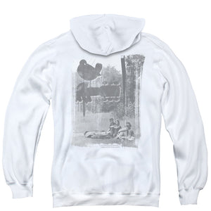 Woodstock Hippies In A Field Back Print Zipper Mens Hoodie White