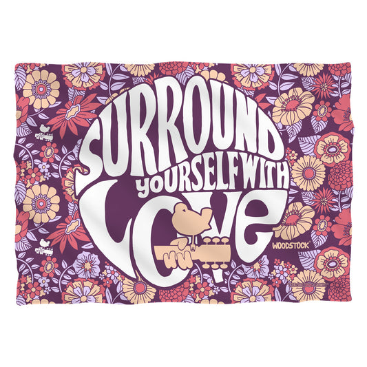 Woodstock Flower Surround Pillow Case