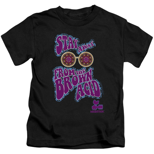 Woodstock The Brown Acid Juvenile Kids Youth T Shirt Black