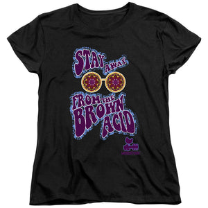 Woodstock The Brown Acid Womens T Shirt Black