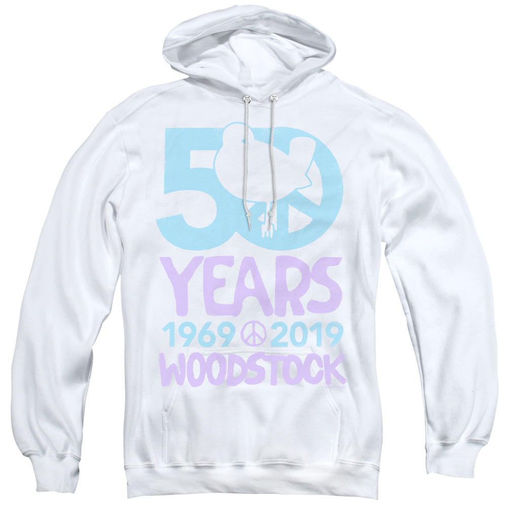 Woodstock 50 Simple Mens Hoodie White