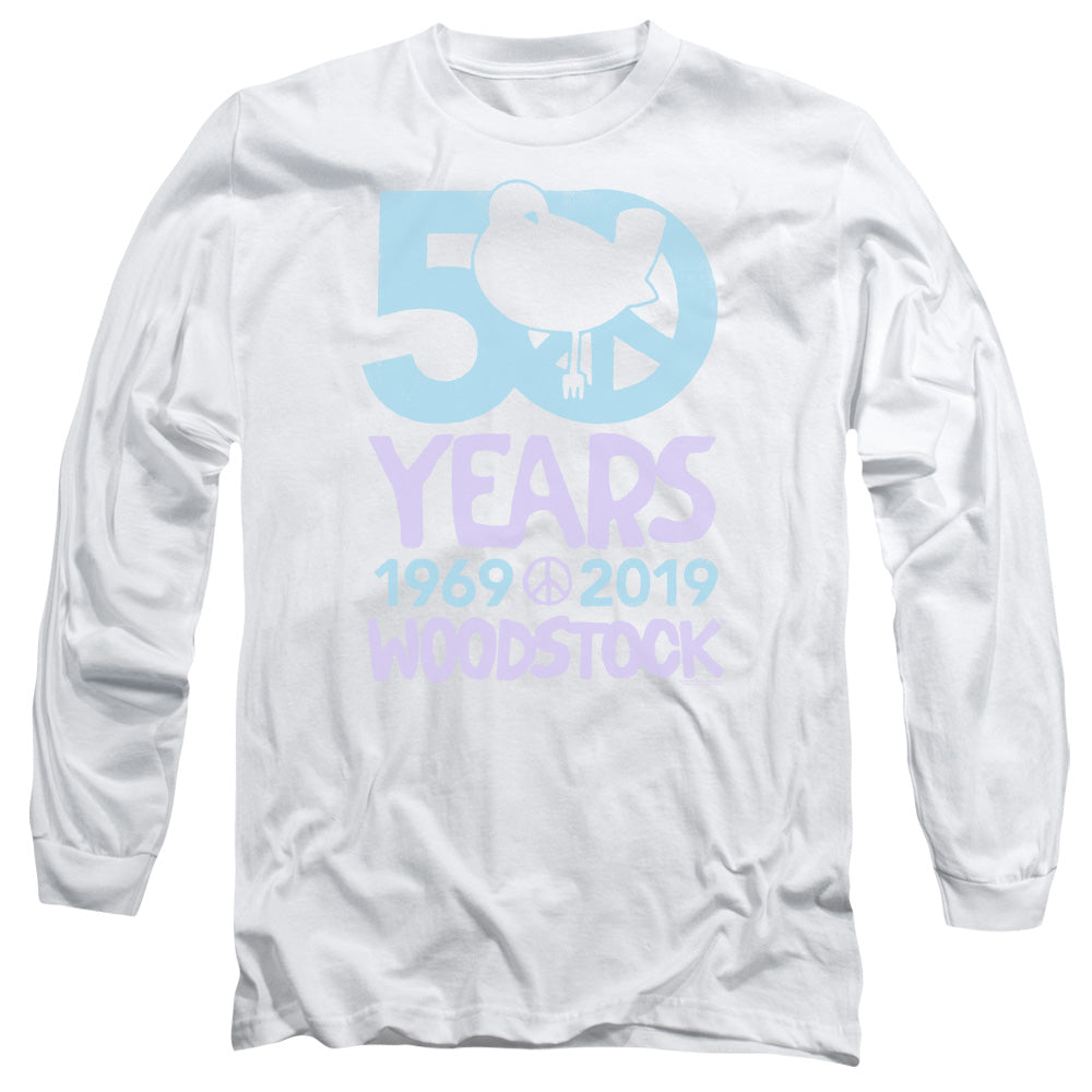 Woodstock 50 Simple Mens Long Sleeve Shirt White