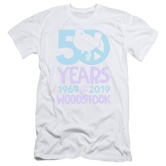 Woodstock 50 Simple Slim Fit Mens T Shirt White