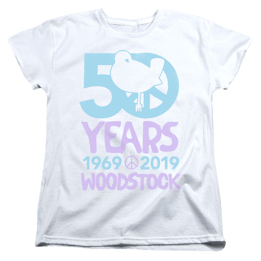 Woodstock 50 Simple Womens T Shirt White