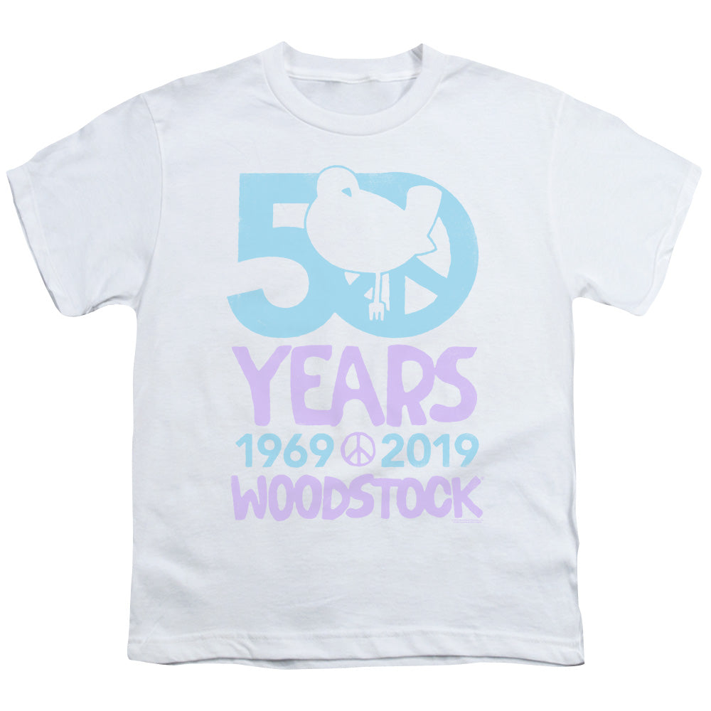 Woodstock 50 Simple Kids Youth T Shirt White