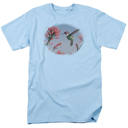 Wildlife Annas Hummingbird Mens T Shirt Light Blue Officially Licensed