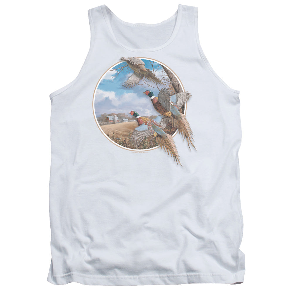 Wildlife October Memories Pheasants Mens Tank Top Shirt White