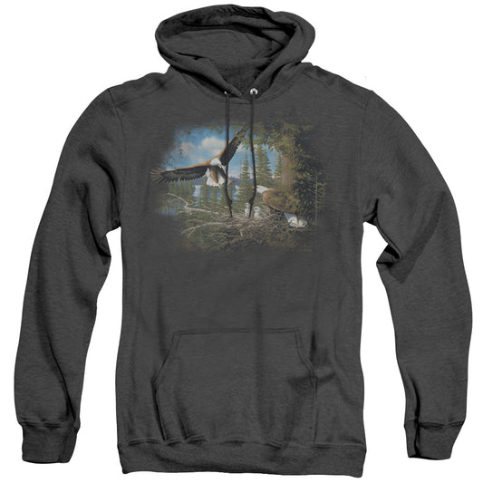 Wildlife Spring Bald Eagles Mens Heather Hoodie Black Officially Licensed