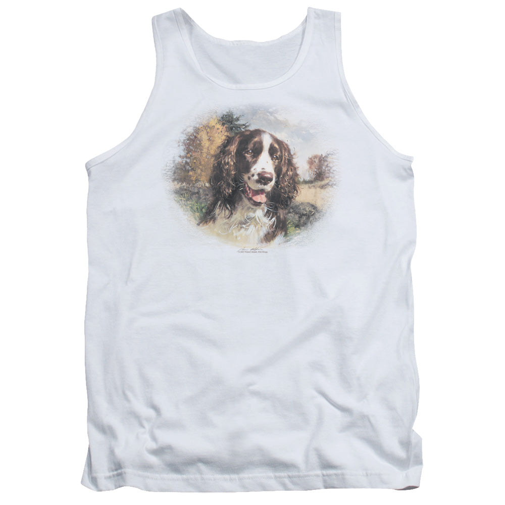 Wildlife Springer Spaniel Head Mens Tank Top Shirt White