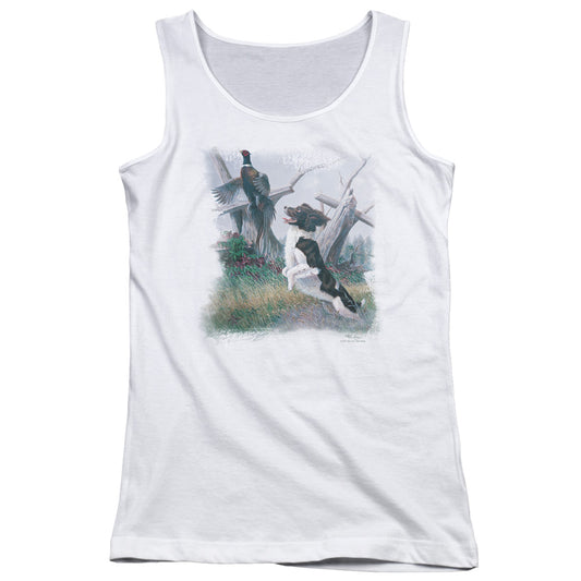 Wildlife Springer With Pheasant Womens Tank Top Shirt White