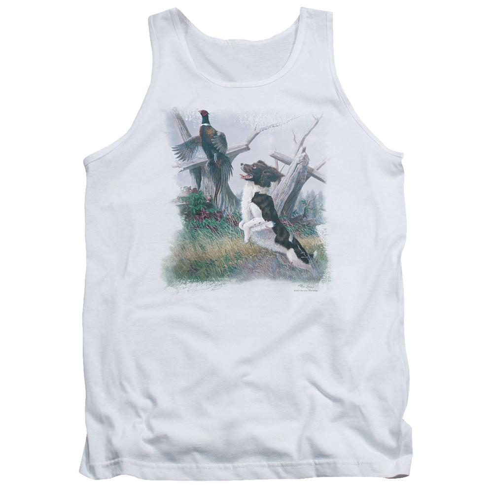 Wildlife Springer With Pheasant Mens Tank Top Shirt White