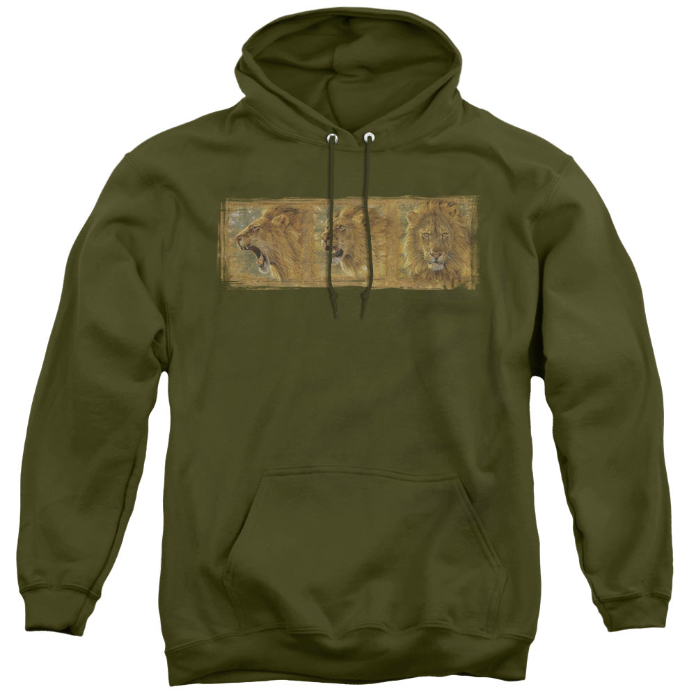 Wildlife Mood Swing Mens Hoodie Military Green
