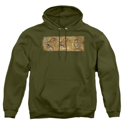 Wildlife Mood Swing Mens Hoodie Military Green