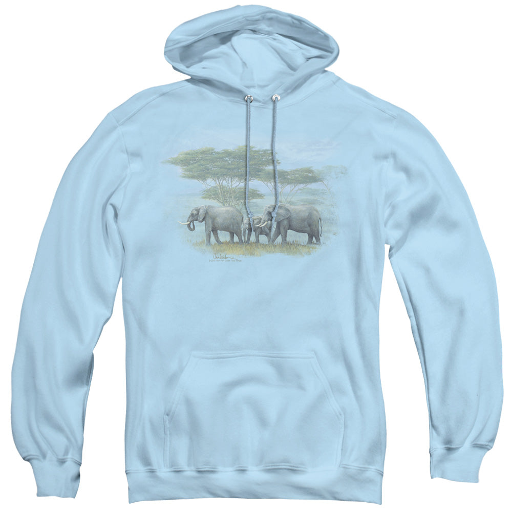 Wildlife Heart Of Africa Mens Hoodie Light Blue