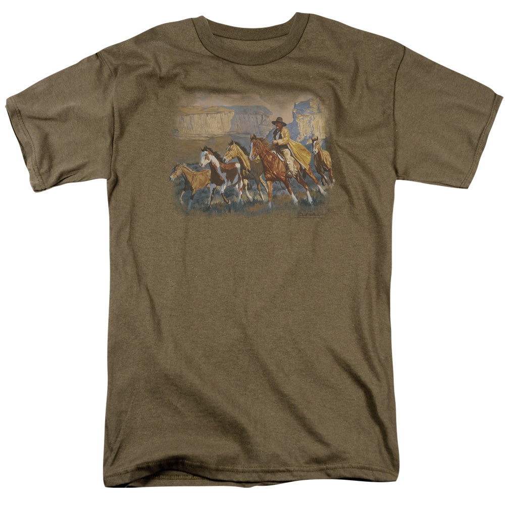 Wildlife A Cowboy Day Mens T Shirt Safari Green Officially Licensed