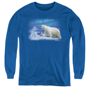 Wildlife Nomad Of The North Long Sleeve Kids Youth T Shirt Royal Blue