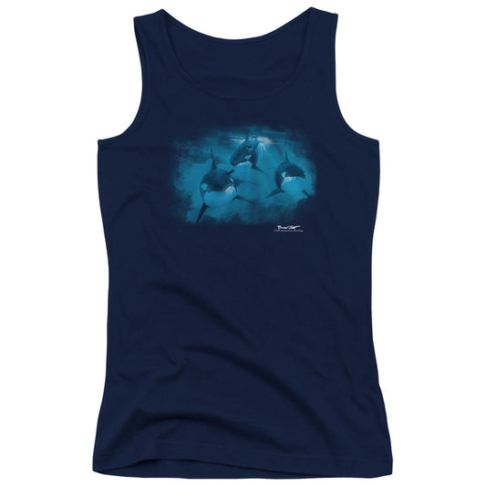 Wildlife Pod Of Orcas Womens Tank Top Shirt Navy