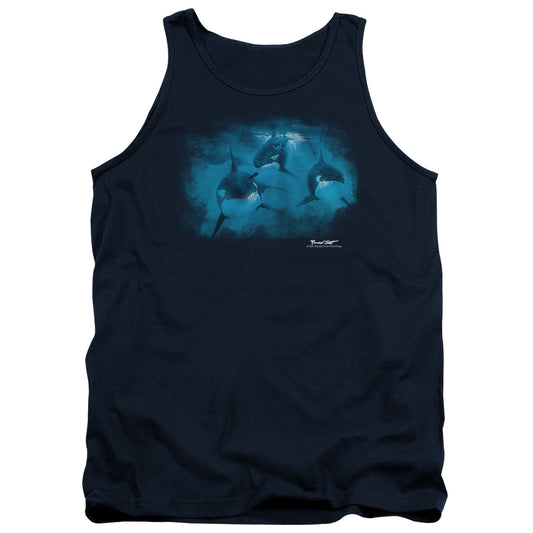 Wildlife Pod Of Orcas Mens Tank Top Shirt Navy