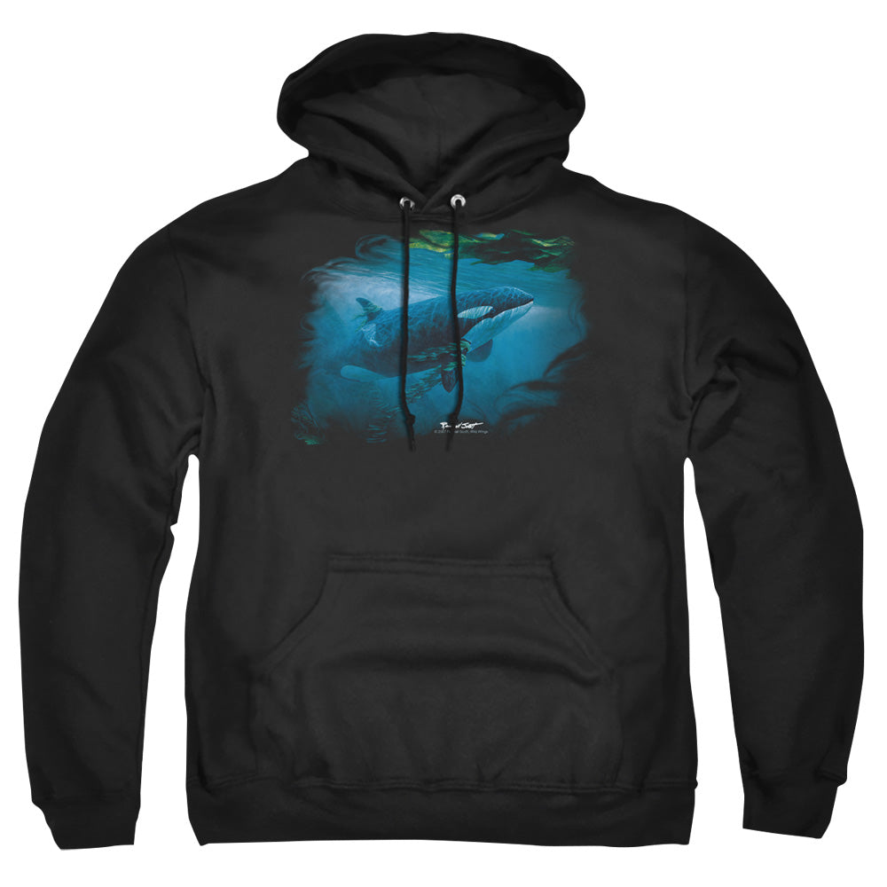 Wildlife Pursuit Thru The Kelp Orca Mens Hoodie Black