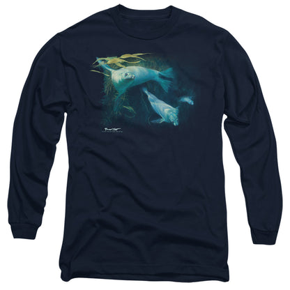 Wildlife Kelp Patrol Mens Long Sleeve Shirt Navy Officially Licensed