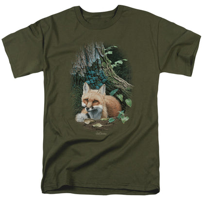 Wildlife Cozy Retreat Mens T Shirt Military Green Officially Licensed