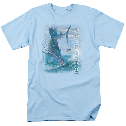 Wildlife Leaping Sailfish Mens T Shirt Light Blue Officially Licensed