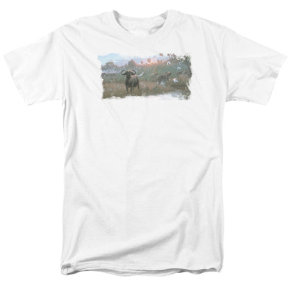 Wildlife Cape Buffalo Mens T Shirt White Officially Licensed