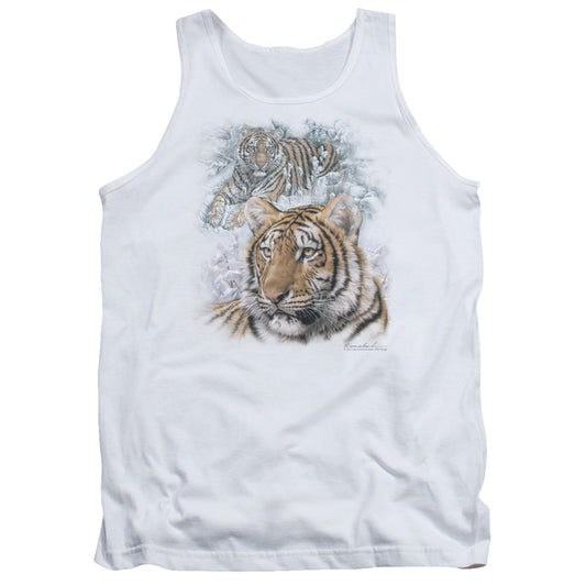 Wildlife Tigers Mens Tank Top Shirt White