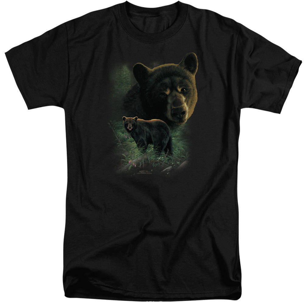 Wildlife Black Bears Mens Tall T Shirt Black Officially Licensed