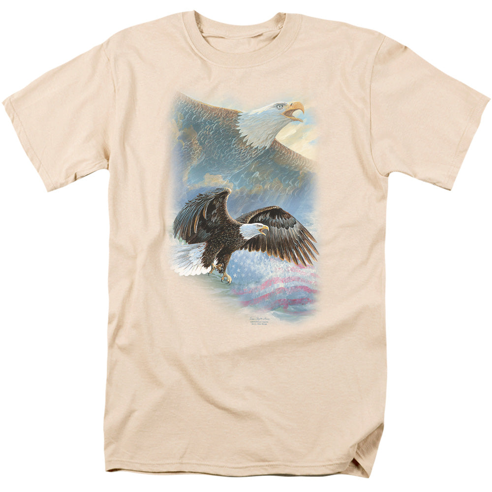 Wild Wings Eagle Pride Mens T Shirt Cream