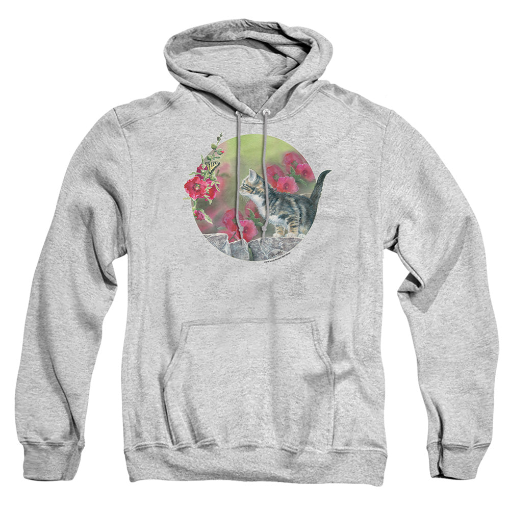 Wild Wings Kitten Flowers Mens Hoodie Athletic Heather