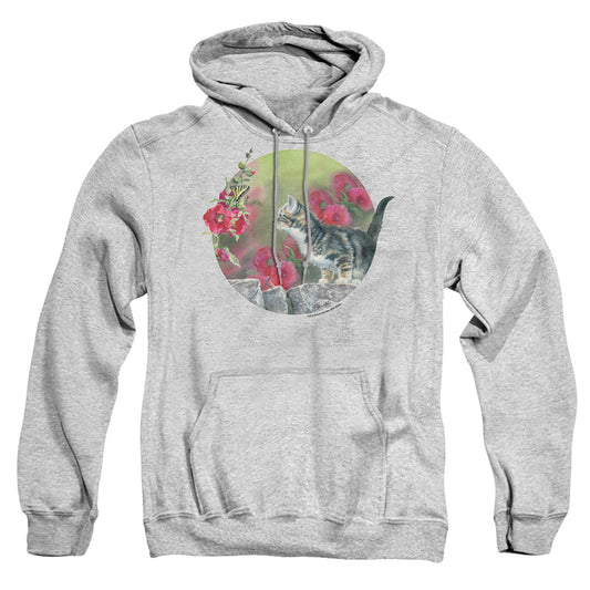 Wild Wings Kitten Flowers Mens Hoodie Athletic Heather